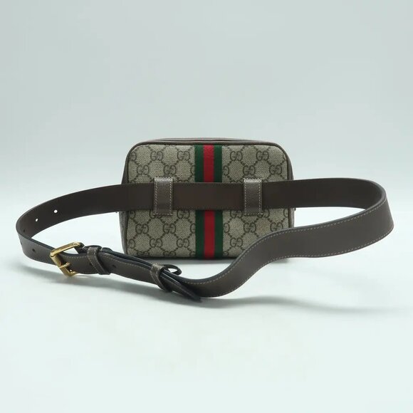GUCCI Ophidia Brown Canvas Belt Bag 818-041725 - Picture 2 of 12